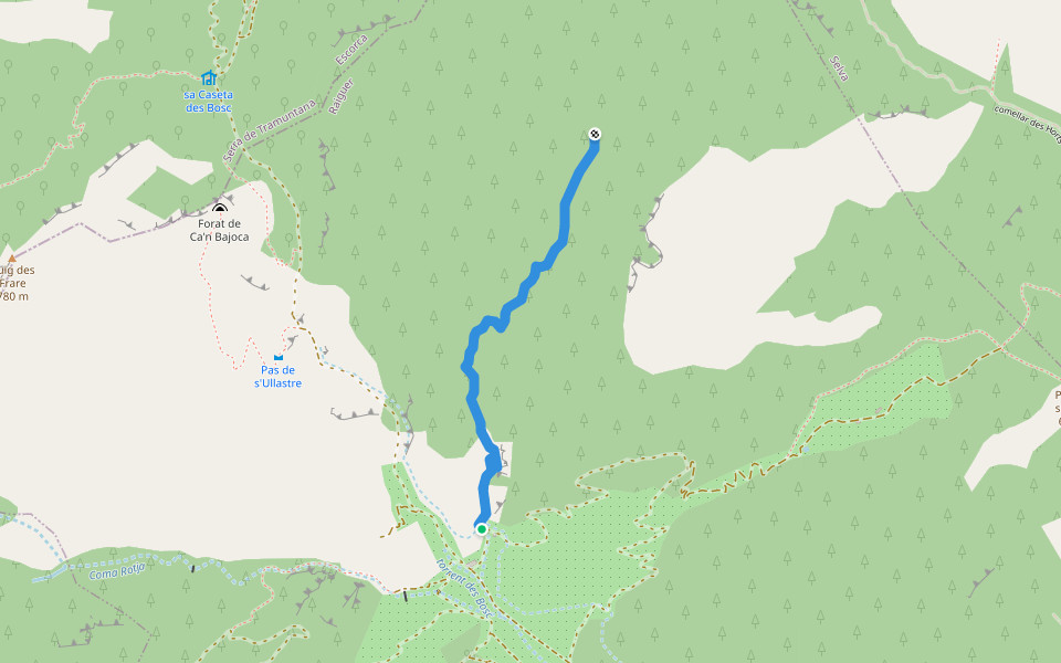 camí del Comellar de sa Jonqueta walking route map in Mancor de la Vall