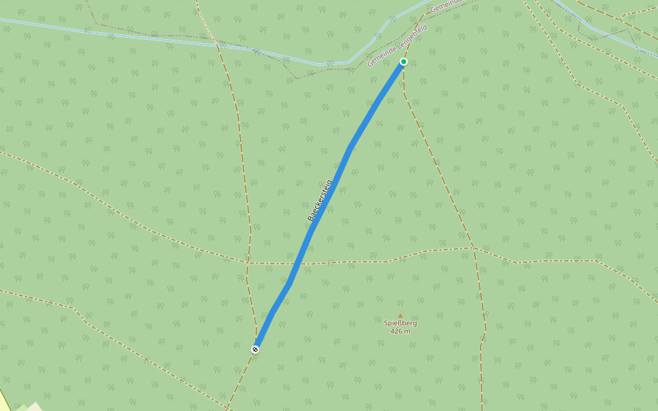 Baeckersteig walking route map in Lengenfeld