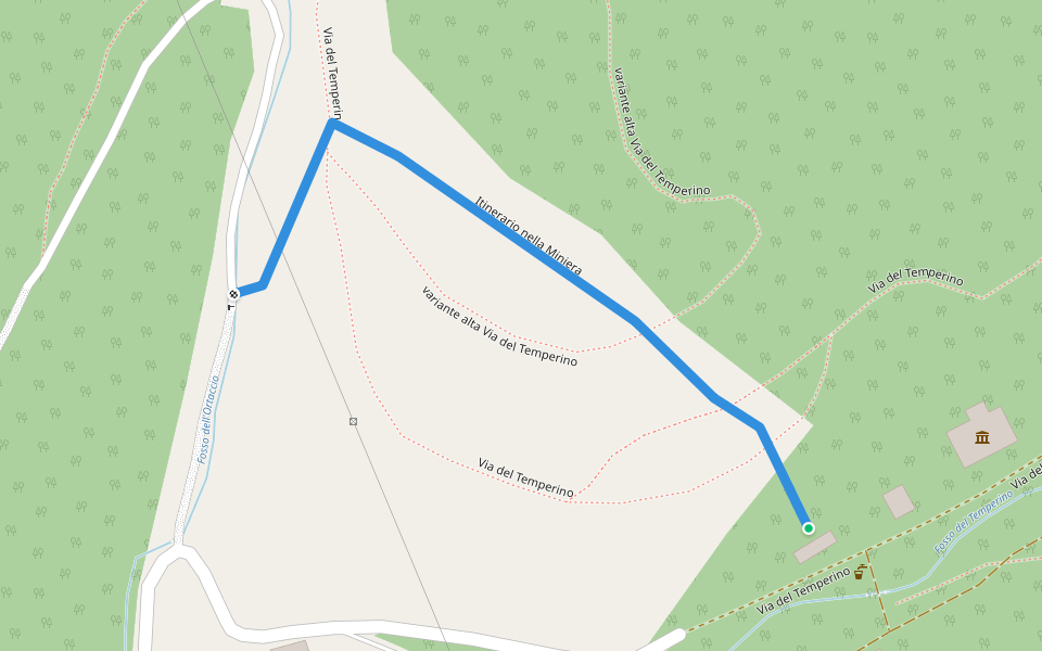 Itinerario nella Miniera walking route map in Campiglia Marittima