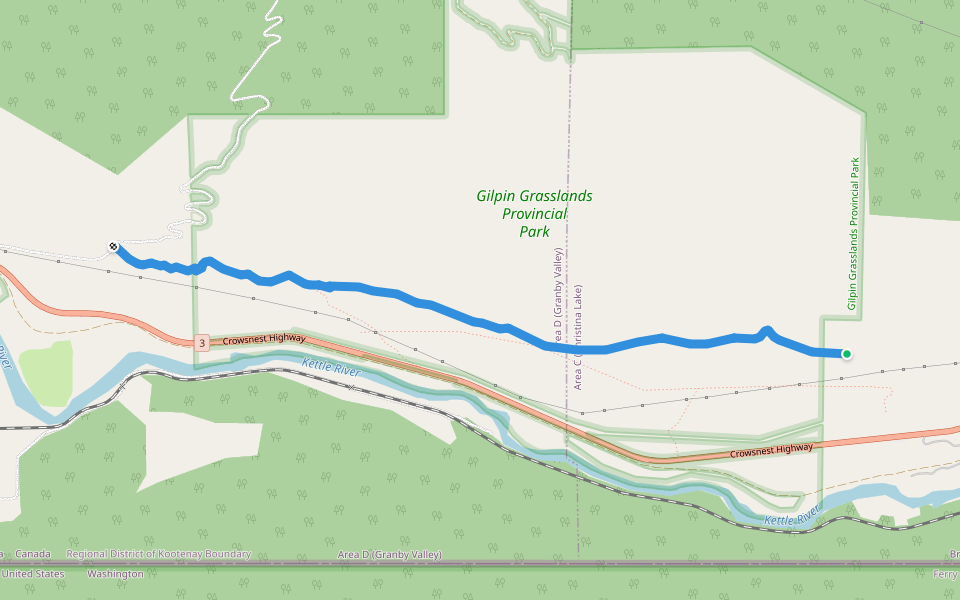 Bundschu Trail walking route map in Summerland