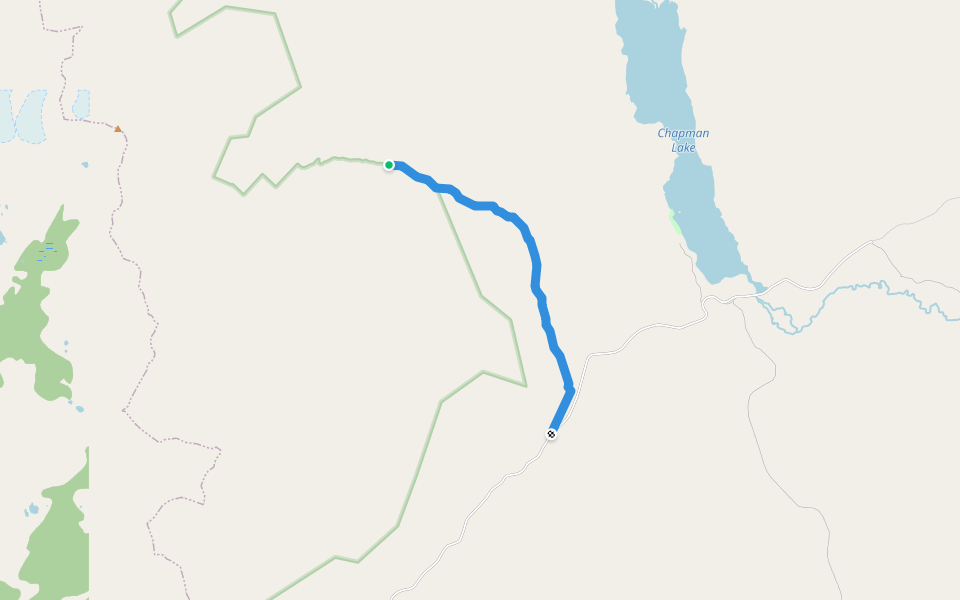 Cronin Creek Road/Trail walking route map in Smithers