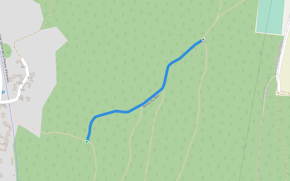 Sente du Blat walking route map in Longueil-Sainte-Marie