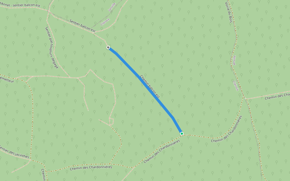 Chemin balcon est walking route map in Clairoix