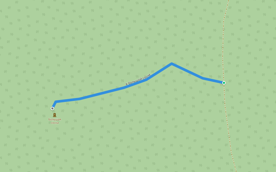 К большой сосне walking route map in Kandinka
