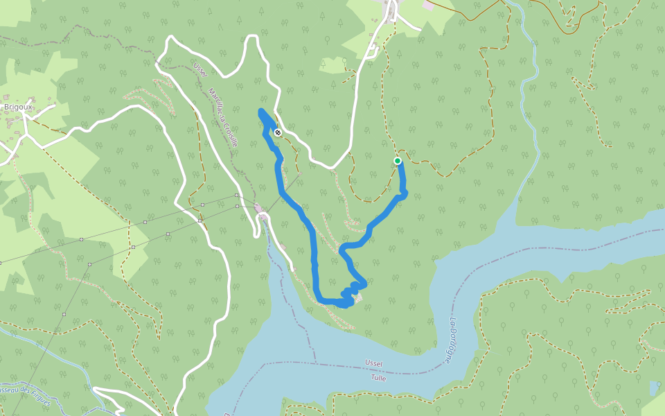 Chemin d'Accès au Jardin de Bardot walking route map in Marcillac-la-Croisille