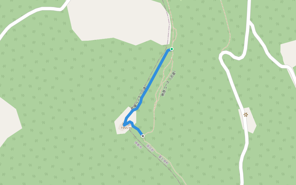 岩場コース（山道） walking route map in Fujimi