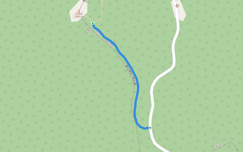 首切清水（登山道） walking route map in Fujimi