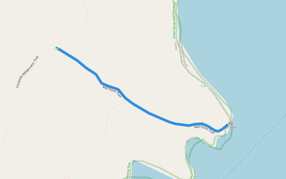 Mill Point Trail walking route map in Como