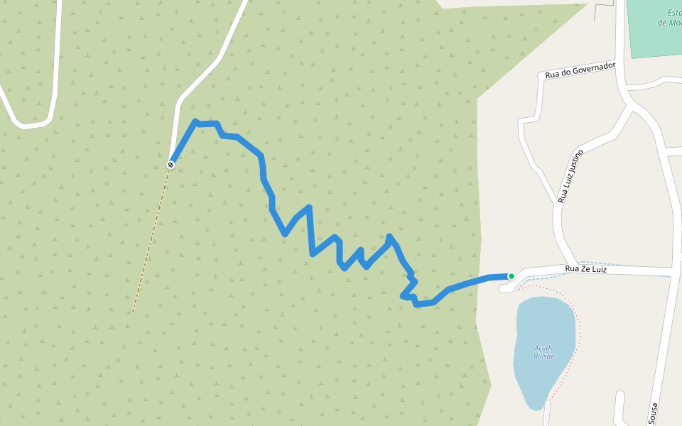 Caminho para rampa dos parapentes walking route map in Pacatuba