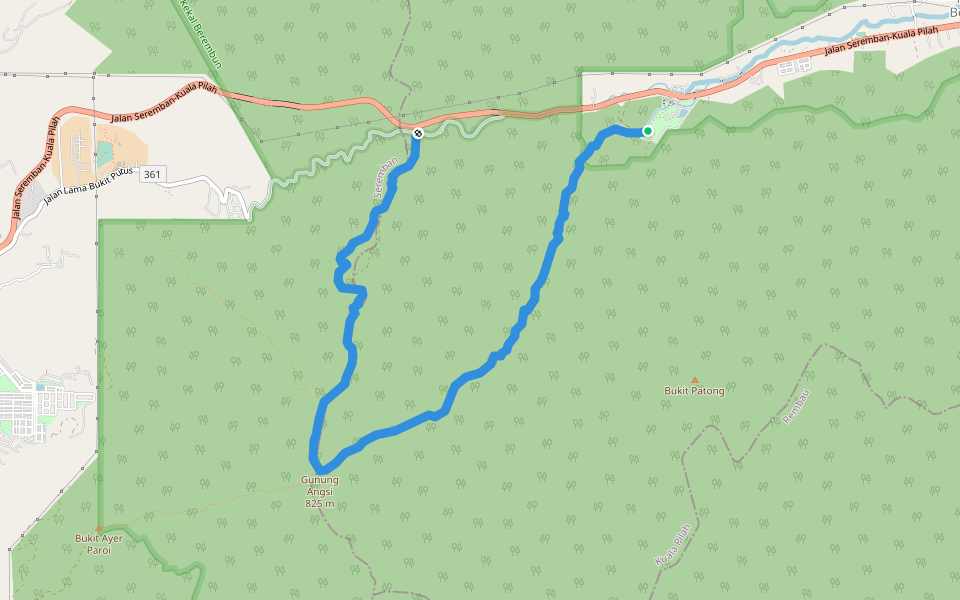 Gunung Angsi Trail walking route map in Tanjung Ipoh