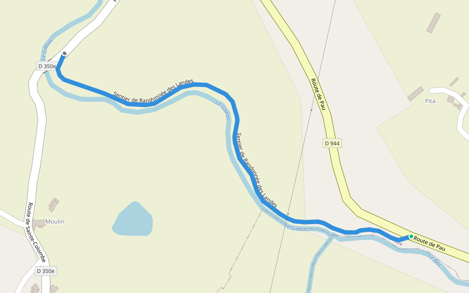 Sentier de Randonnée des Landes walking route map in Eyres-Moncube