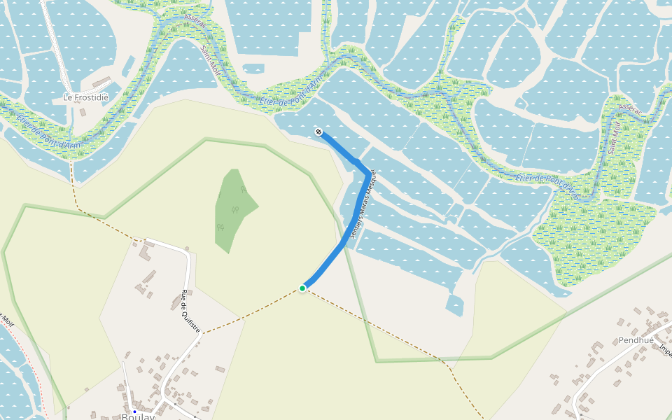 Sentiers Marais Mesquer walking route map in Saint-Molf