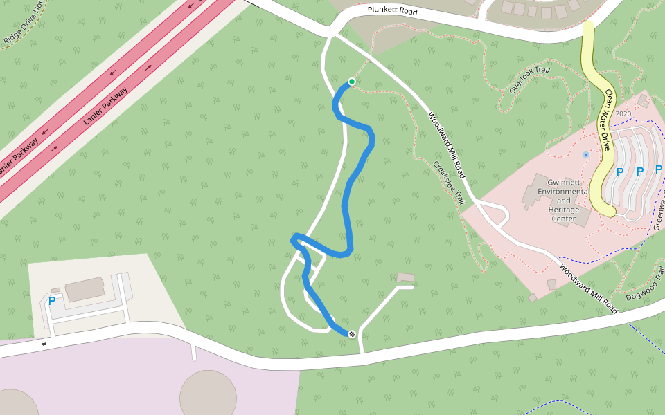 Greenway Spur walking route map in Buford