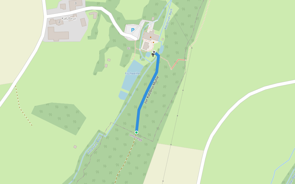 zur Katzbrui-Mühle walking route map in Apfeltrach