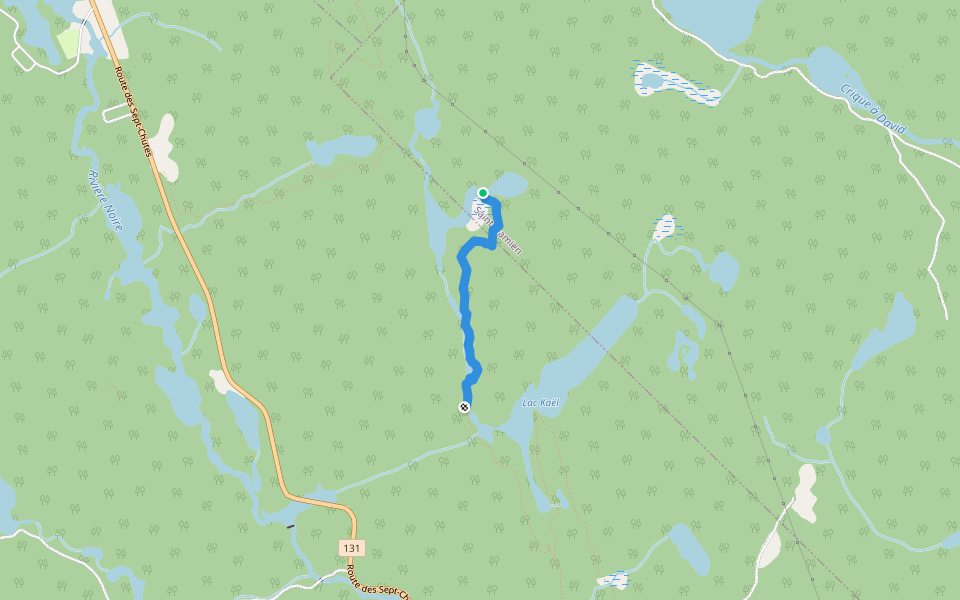 Sentier Onikam walking route map in Sainte-Émélie-de-l'Énergie