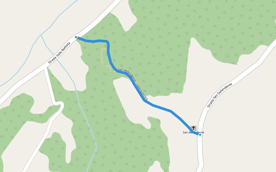 san defendente - valle battista walking route map in San Defendente
