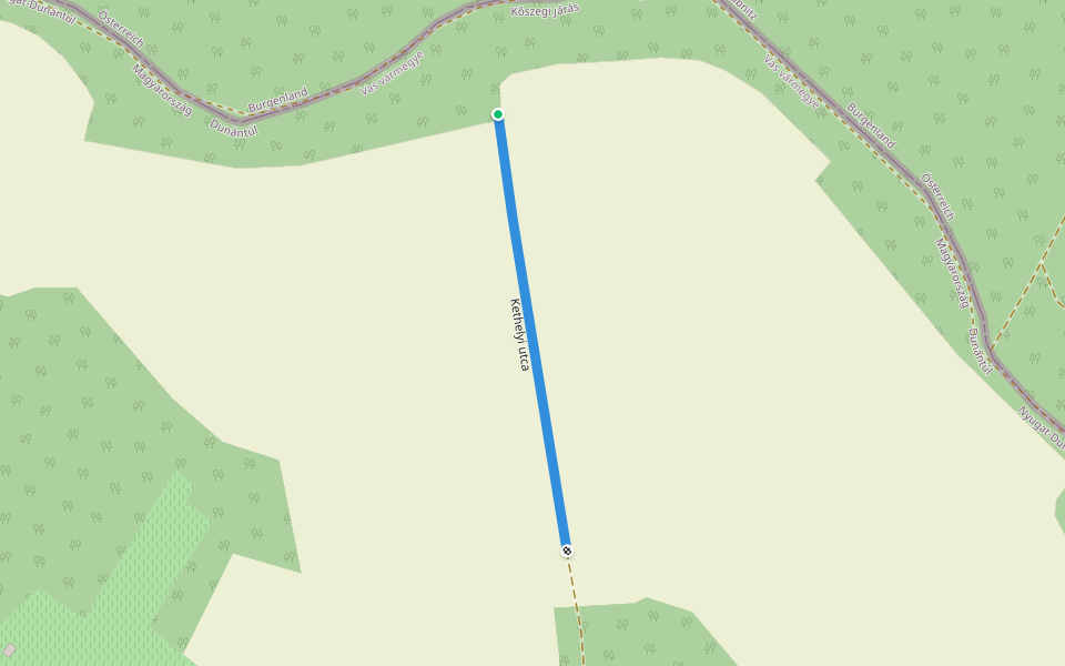 Kethelyi utca walking route map in Kőszeg