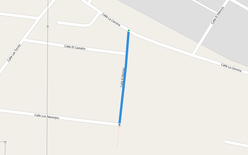 Calle El Mango walking route map in Cárdenas