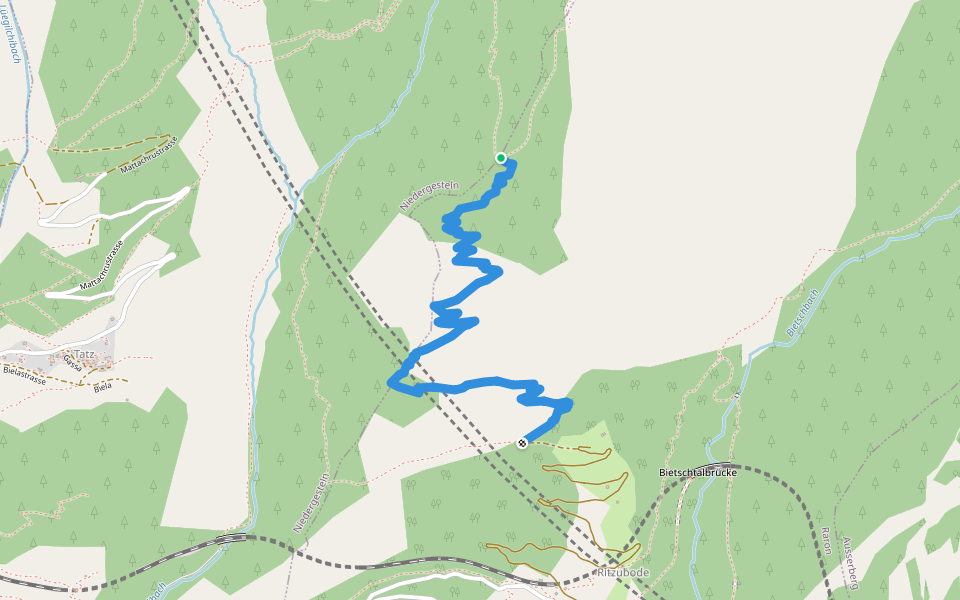 Pragweg walking route map in Raron