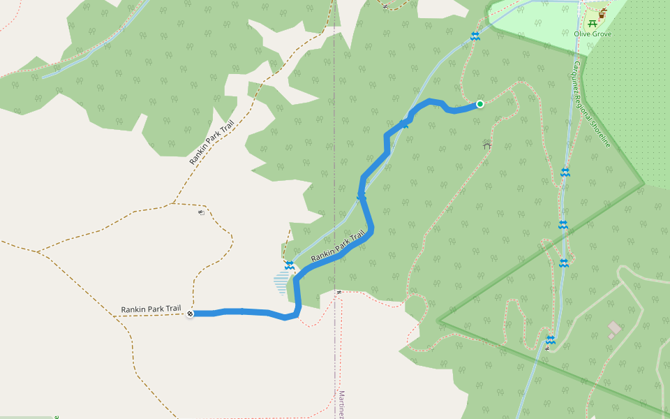 Rankin Park Trail walking route map in Martinez