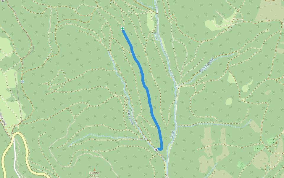Miňonka walking route map in Košice
