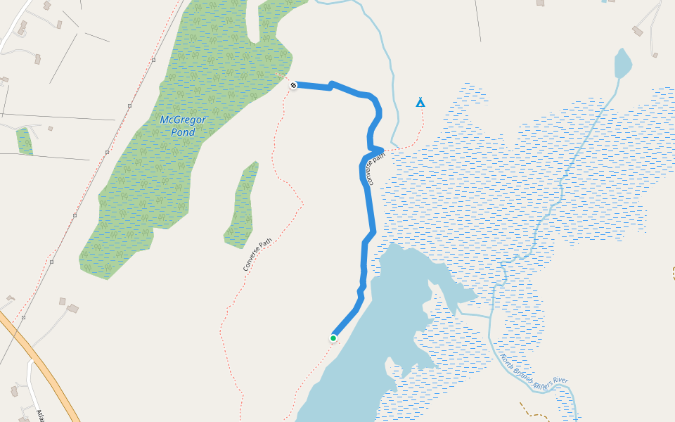 converse path walking route map in Rindge