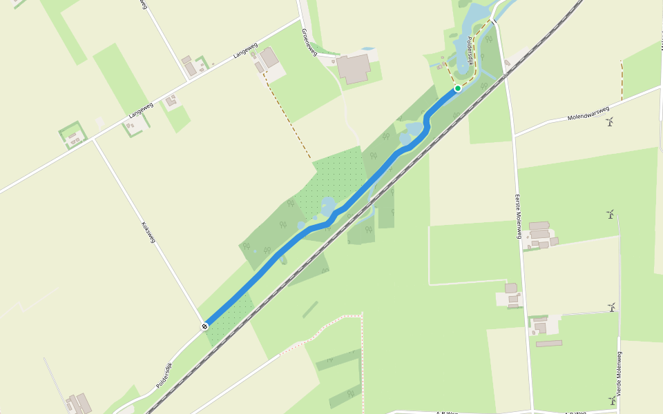 Poldersdijk walking route map in Hoeven