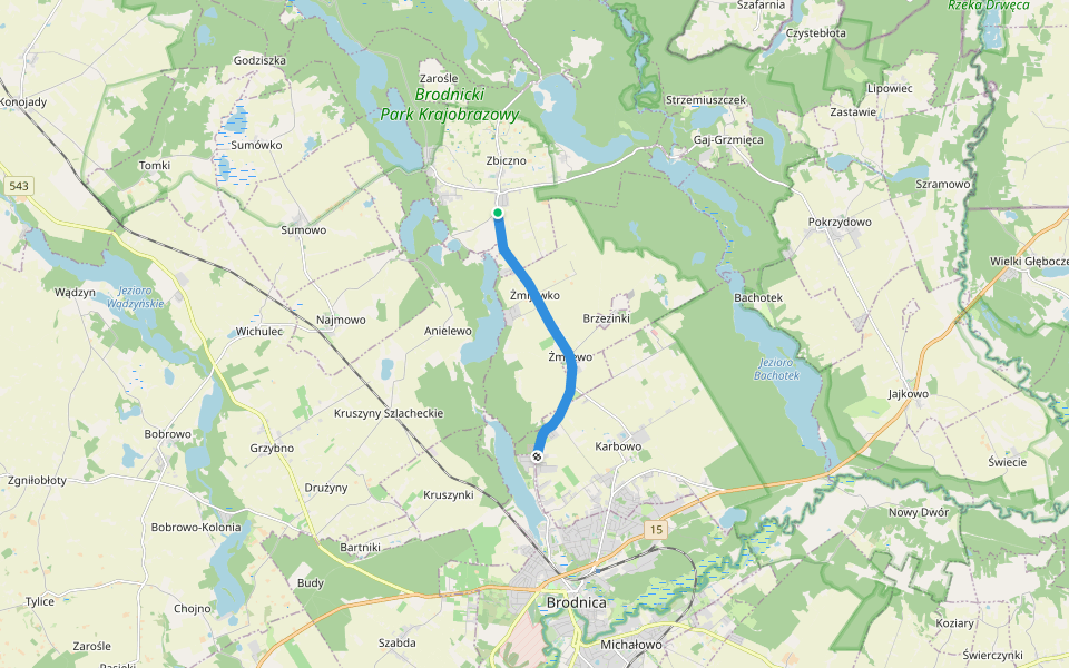 Jaśkowa Droga walking route map in Zbiczno