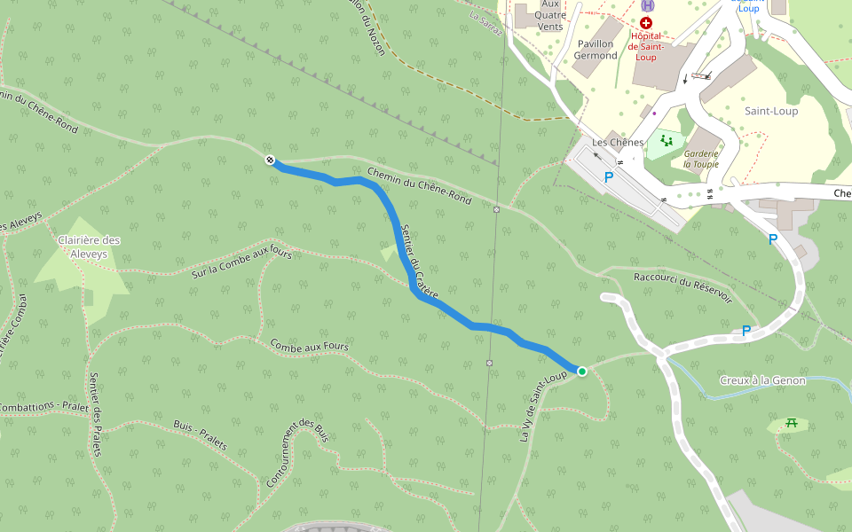Sentier du Cratère walking route map in La Sarraz