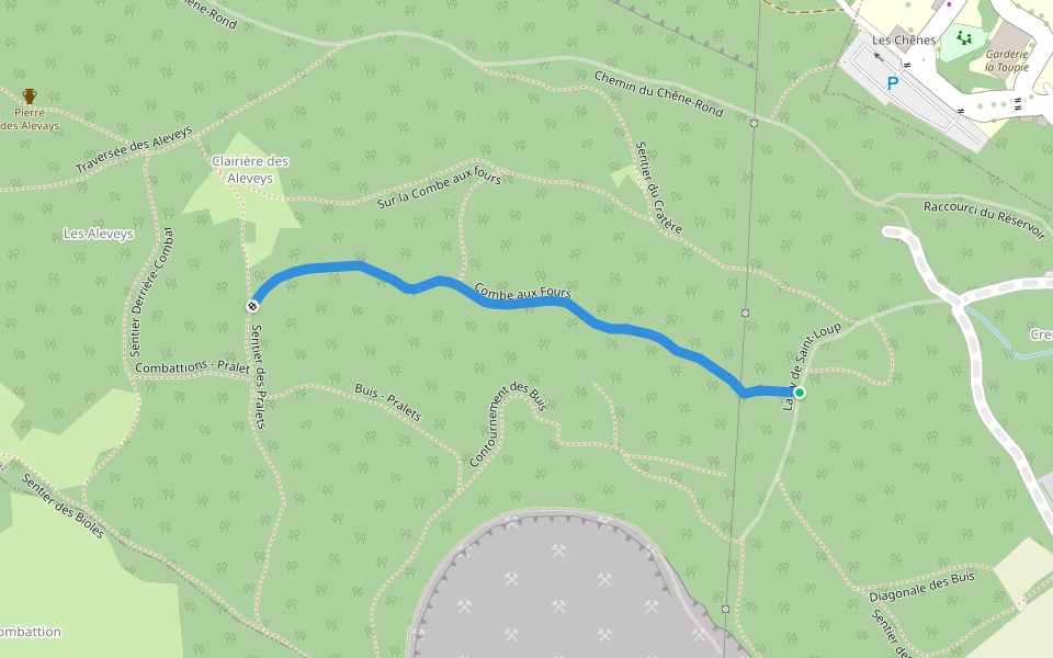 Combe aux Fours walking route map in La Sarraz