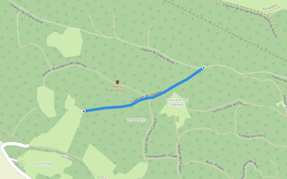 Traversée des Aleveys walking route map in La Sarraz