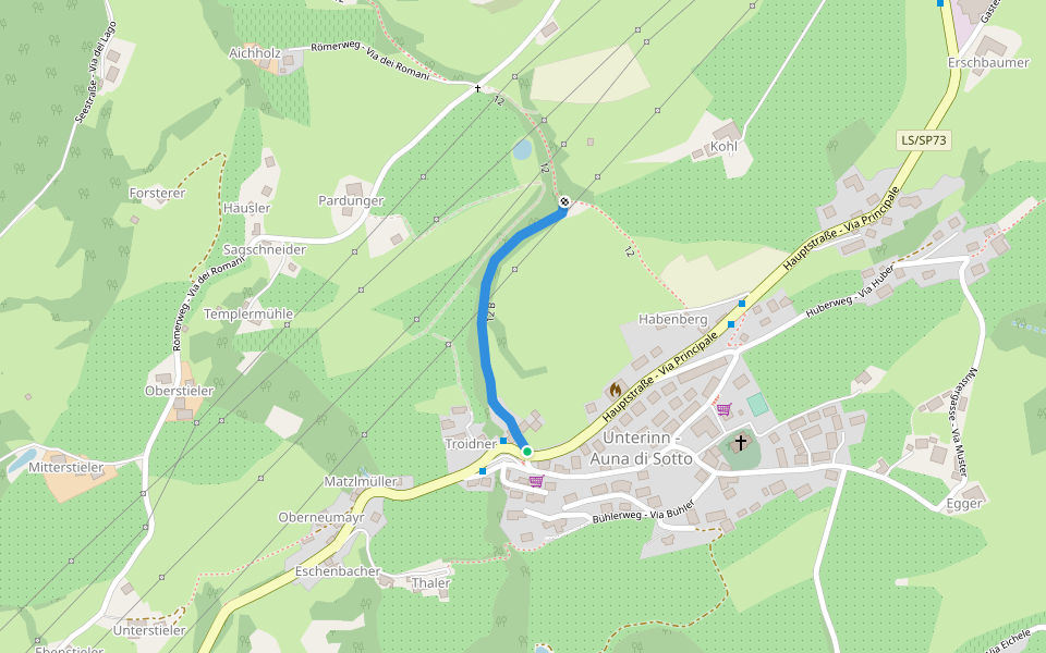 12 B walking route map in Auna di Sotto