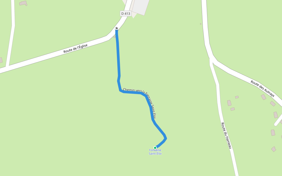 Chemin vers la Fontaine Saint-Éloi walking route map in Gonneville-Le Theil