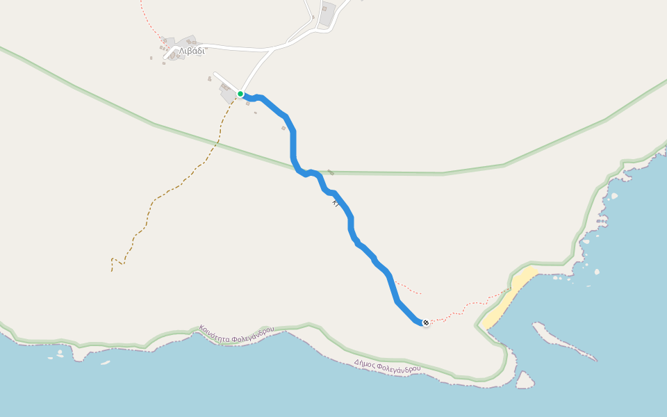 KT walking route map in Livadi