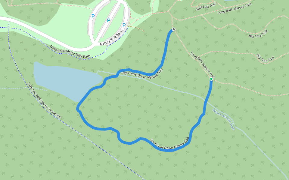 Sky-Come-Down Nature Trail walking route map in Flat Rock
