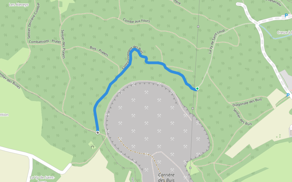 Contournement des Buis walking route map in La Sarraz