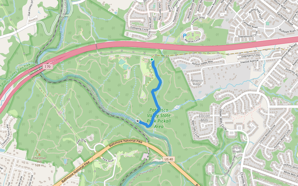 Festivus for the Rest of Us walking route map in Woodlawn
