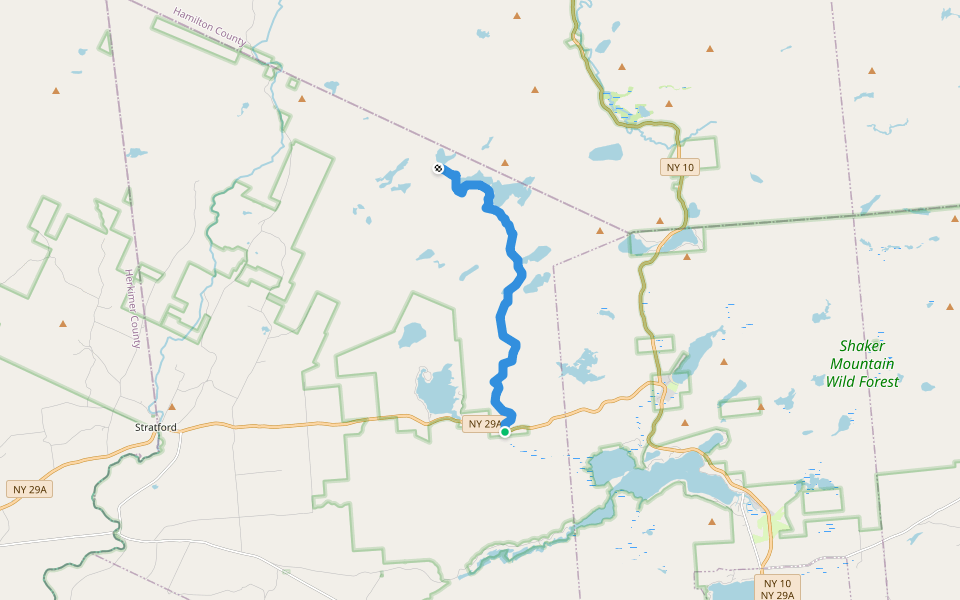 Burnt Vly Trail walking route map in Stratford
