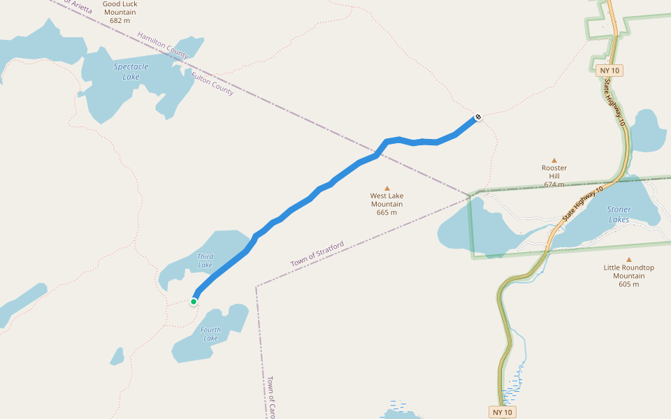 Third Lake Trail walking route map in Stratford