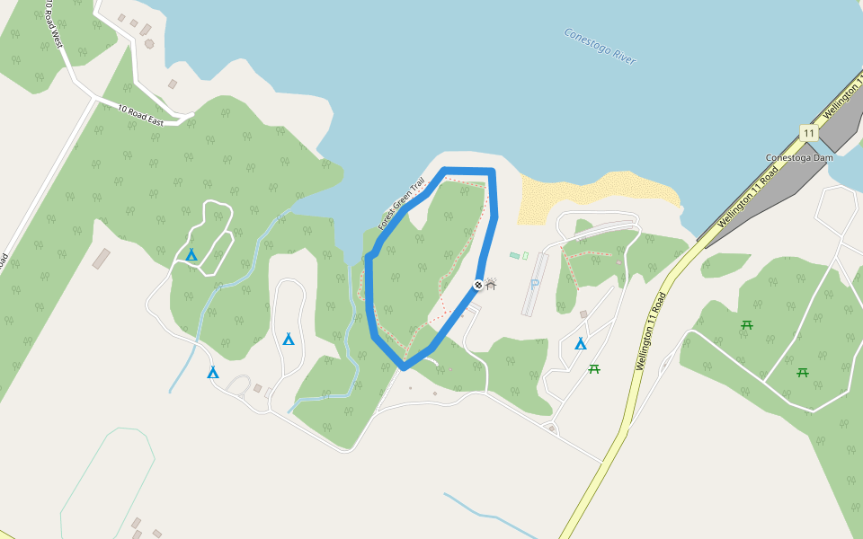 Nature Trail walking route map in Moorefield