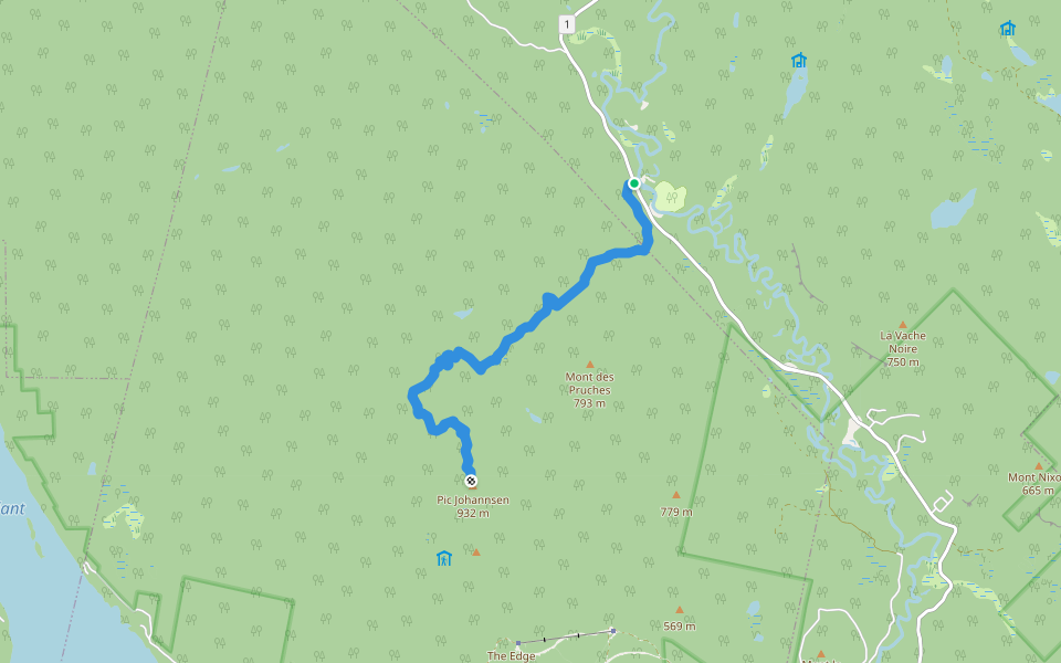 Le Toit-des-Laurentides walking route map in Lac-Supérieur