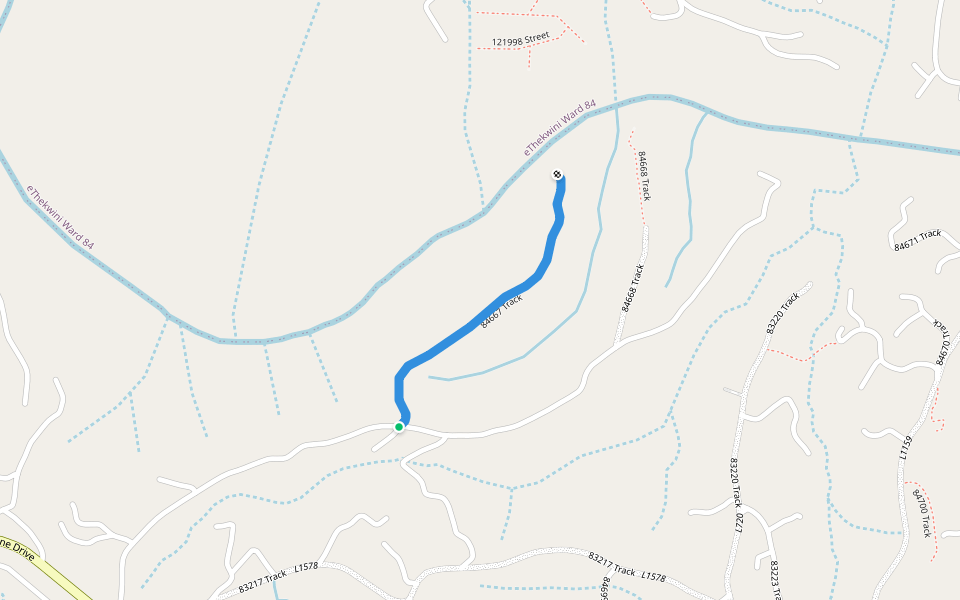 84667 Track walking route map in Golokodo-Ensimbini