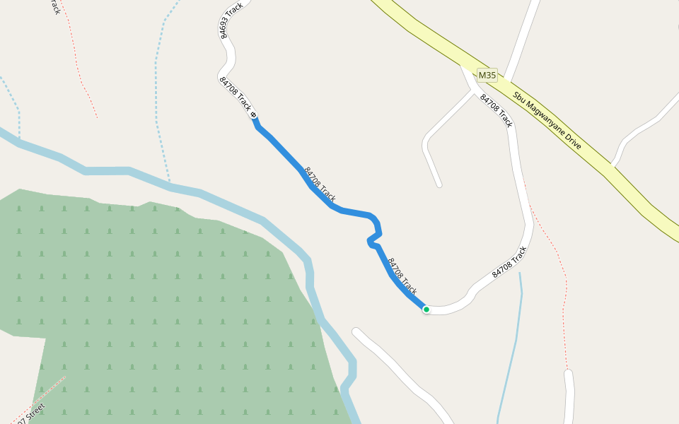 84708 Track walking route map in Folweni