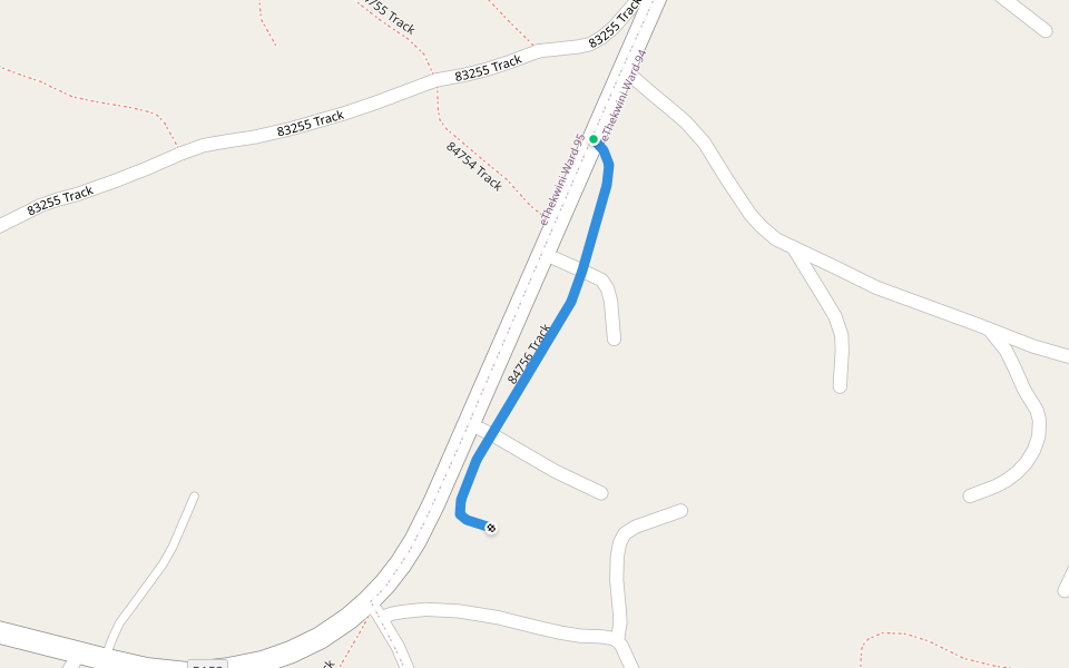 84756 Track walking route map in Golokodo-Ensimbini