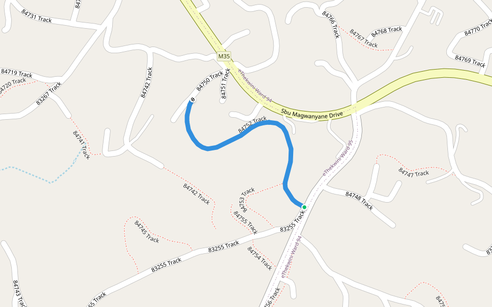 84752 Track walking route map in Golokodo-Ensimbini