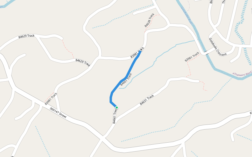 84661 Track walking route map in Cele