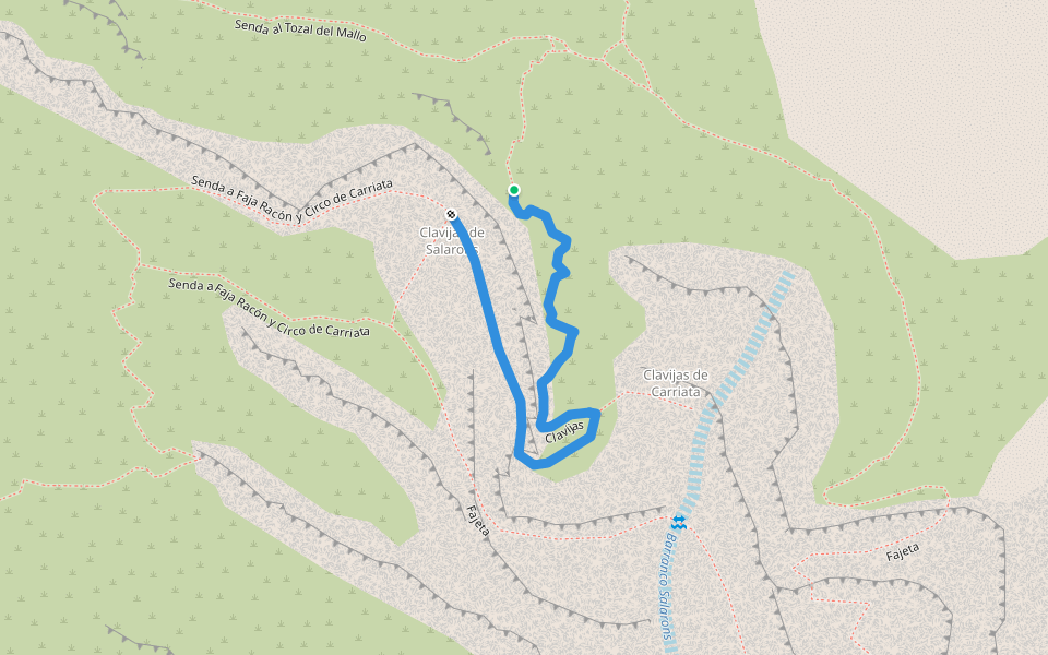 Clavijas walking route map in Torla-Ordesa