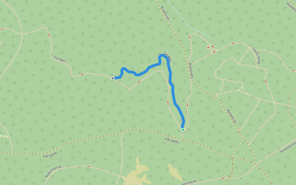 Syveren walking route map in Silkeborg