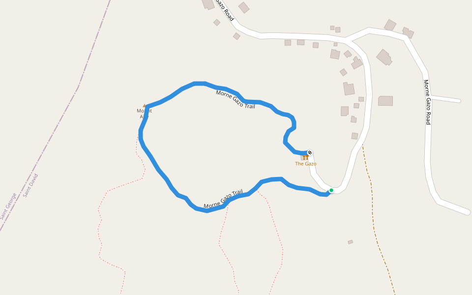 Morne Gazo Trail walking route map in Barrow