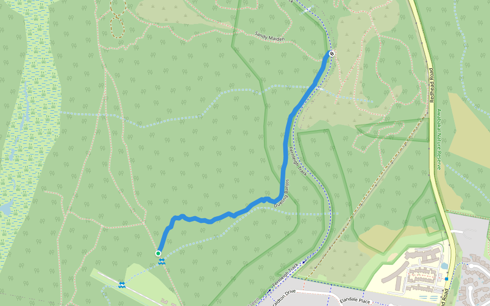 Dueling Banjos walking route map in Bennetts Green